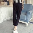 thumbnail image 4 of CawBing Women Comfy Nine Points Harem Pants Women High Waist Solid Color Loose Straight Long Trousers Pockets Casual Women Pant, 4 of 5