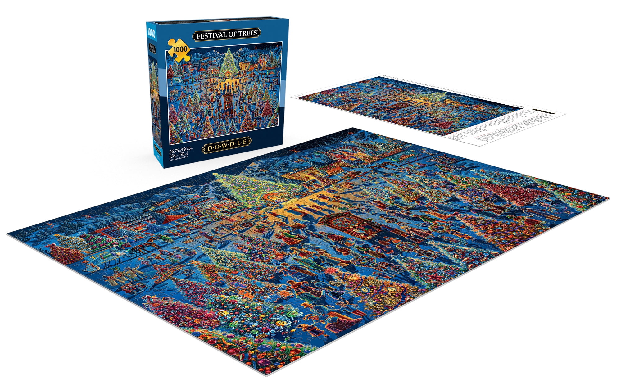 Buffalo Games Dowdle Festival of Trees Puzzle imbriqué de 1000 pièces pour adultes de 14 à 99 ans