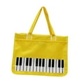 thumbnail image 6 of Sharprepublic Piano Key Musical Notes Tote Bag Zipper Reusable Shopping Bag for Music Lovers yellow, 6 of 8