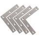 thumbnail image 1 of Juego de soportes de fijación para esquinas, soportes de reparación planos, conectores en forma de L con tornillos, acabado cepillado en acero inoxidable, 80 mm x 80 mm, 4 piezas, EJ7307-4P, 1 of 5