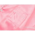 thumbnail image 3 of Tebbis Satin Pajamas for Girls - Pink Cute Silky Short Sleeves & Pants Sleepwear PJ Set Size 10, 3 of 7