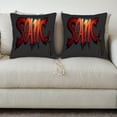 thumbnail image 3 of Set of 2 Throw Pillow Covers 18x18in - Urban Graffiti Style SOIC Design with Dripping Red Text on Dark Background Perfect for Couch Bed or Car Decor, 3 of 8