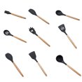 thumbnail image 4 of relayinert Kitchenware Wooden Handle Silicone Shovel Spoon Colander Brush Spatula Tool brush 1Set, 4 of 6