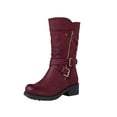 thumbnail image 1 of asdoklhq Boots Under $15, Zipper Hasp Zipper Large Size Comfortable Shose Women Autumn Leather Boots, 1 of 3