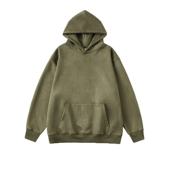 Honeeladyy Hooded Sweatshirts for Men,Men Casual Hooded Top Round Neck Long Sleeve Pullover Solid Color Sweatshirts Blouse