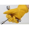 thumbnail image 4 of Par de guantes de trabajo de cuero para hombre, con abrazadera de bola y cinta adhesiva, hechos de fibra de cuero de vaca (amarillo （25 * 12 cm) oso de fresa Electrónica, 4 of 5