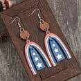 thumbnail image 2 of BQBQERT Lightweight Wooden Star and Stripes Earrings Independence Day Earrings Colorful Ear Accessories for Patriotic Event, 2 of 7