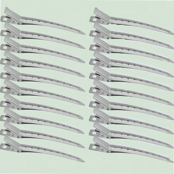 Hair Clips for Styling Sectioning 24Pack, Metal Duck Bill Clips for Women, Alligator Hair Clip for Long Curl Thick Hair, Roller Clips, Pin Curl clips, Salon Clips
