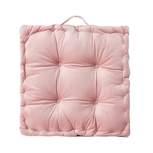 Bewildely Cojín cuadrado grueso para asiento, cojín para silla, sofá, alfombrilla para el suelo del hogar, almohada elástica, Bar de Decoración del hogar Rosa suave 38*38*8cm