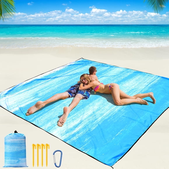 Manta de playa WIWIGO impermeable a prueba de arena de 200 x 240 cm para 2-8