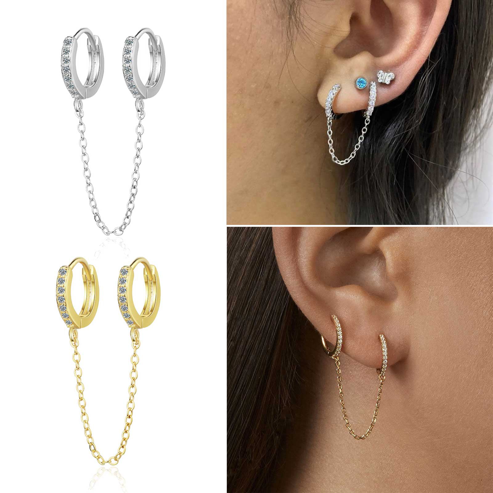 Hoop Earrings Women 925 Sterling Silver | 925 Sterling Silver Earrings Hoop  Gold - Hoop Earrings - Aliexpress