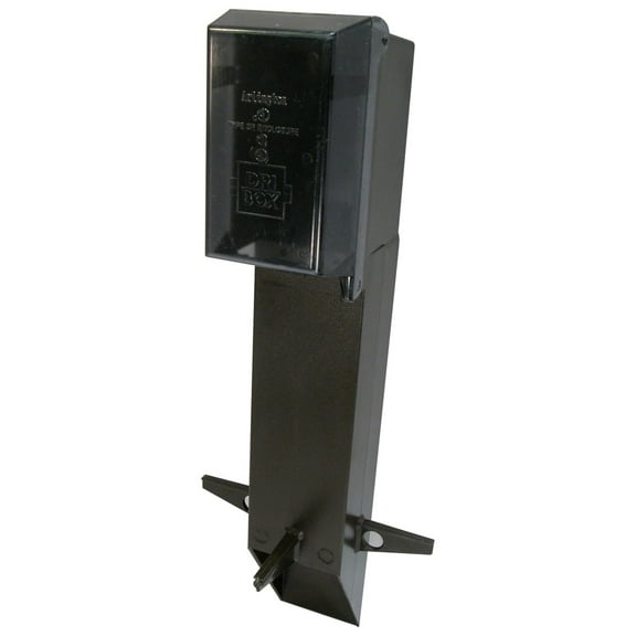 GPD19BR-1 Gard-N-Post Low-Profile Outdoor Landscape Lighting Post Enclosure with Outlet Cover, 19.5-Inch, Bronze, 1-Pack