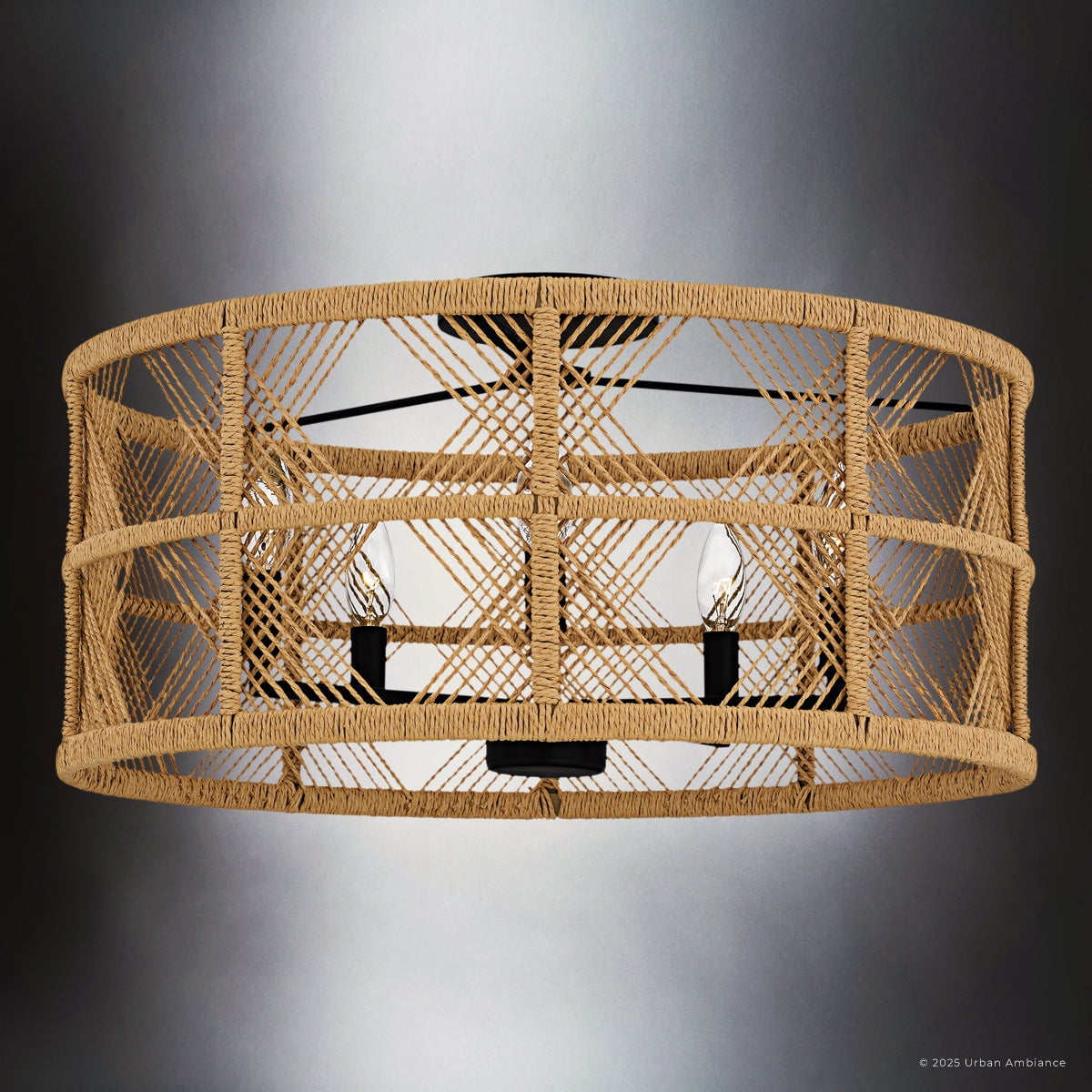 Luxury Bohemian Ceiling Light, Matte Black, UQL5991
