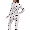 thumbnail image 3 of Women's Pajamas Set 2 Piece Heart Printed Lounge Set Long Sleeve Sleepwear Loungewear Outfits Matching Clothes, 3 of 6