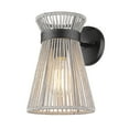 thumbnail image 1 of Golden Lighting Avon Matte Black 1 Light Incandescent Wall Sconce Damp Rated, 1 of 5