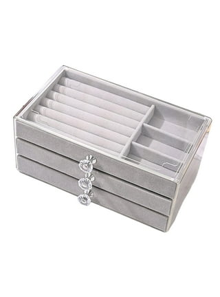 Acrylic Jewelry Organizer with 3 Drawers Multi Compartment Earring