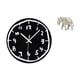 thumbnail image 1 of Reloj de pared,Reloj de pared silencioso y decorativo que no hace tictac,Reloj moderno de 12 pulgadas para pared de casa o oficina,sencillo.,Figura de elefante,Escultura rústica de elefante de, 1 of 8