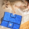thumbnail image 3 of OULII Blue Quick Drying Dog Bath Towel Soft Absorbent Fiber Pet Towel for Medium Dogs, 3 of 8