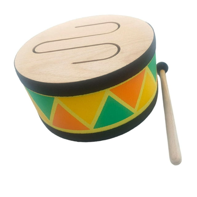 Tambor de madera de doble para niños, 16 cm de diámetro. Accesorio versátil para educación infantil. Diseño circular. Ligero. Incluye .