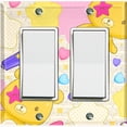 thumbnail image 1 of Metal Light Switch Wall Plate Outlet Cover (Yellow Teddy Bear Karaoke Hearts Music Bow - Double Rocker), 1 of 2