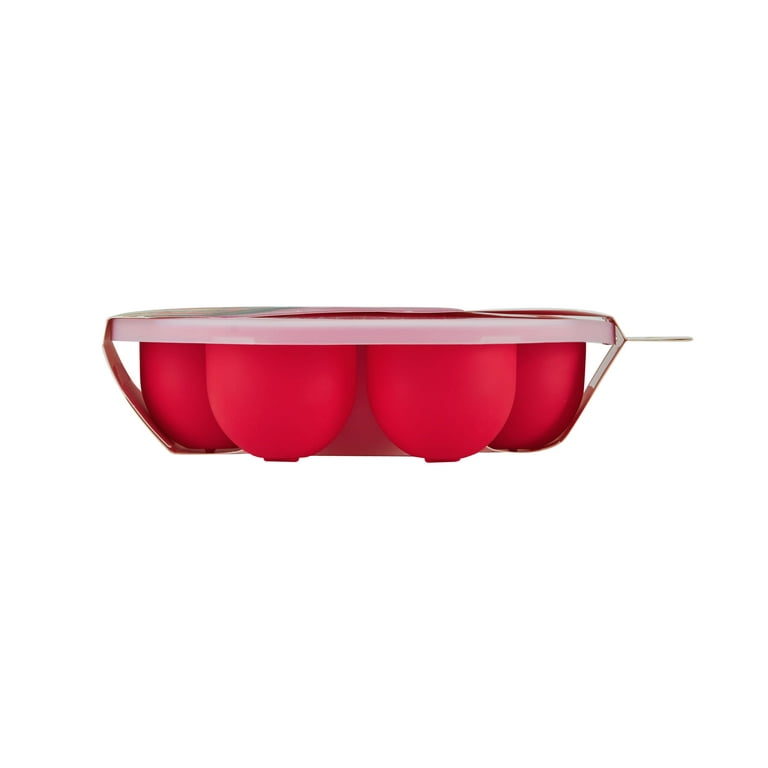 Mainstays Silicone Egg Bite Mold with Lid, Red 