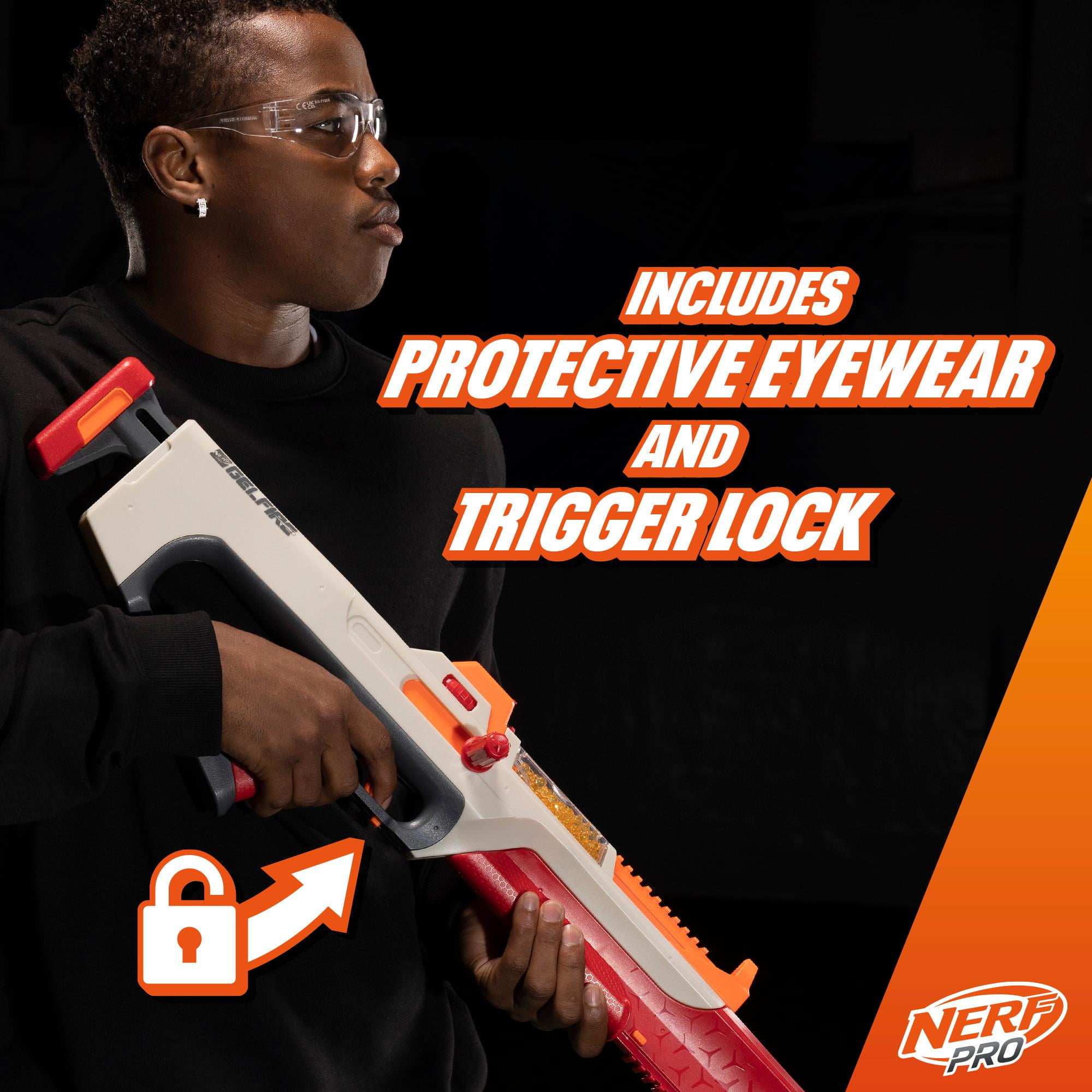 Nerf Pro Gelfire Ghost Blaster, Boost Barrel, 5000 Gel Rounds, Eyewear