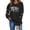 Black, variant on Women's Sweatshirt Varsity Letter Merry Graphic Long Sleeve Pullover Top