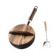thumbnail image 3 of Sartén wok de hierro fundido resistente, sin revestimiento, tradicional, de fondo plano, multiusos. 24 cm, 3 of 9