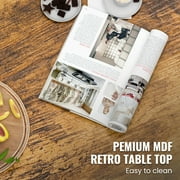 Lamerge 3-Piece Modern Living Room Table Set, Coffee Table and 2 End Side Tables, Rustic Brown