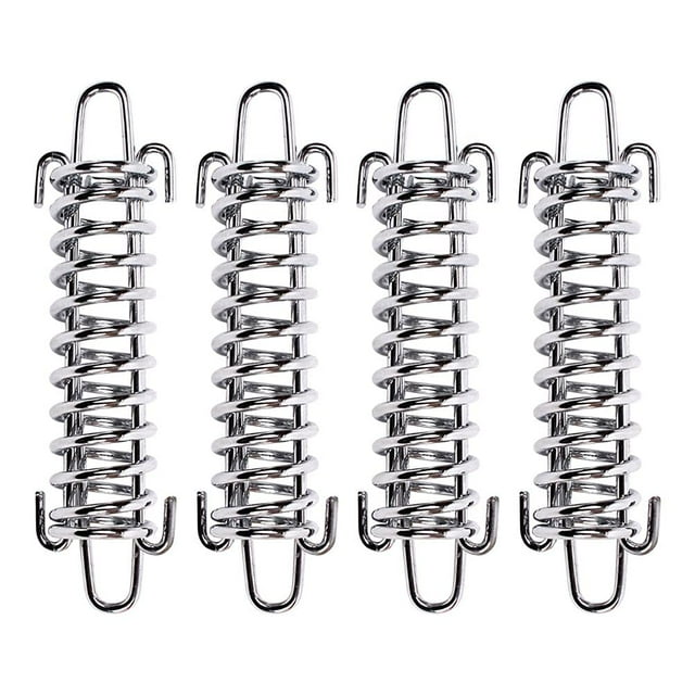 Tent Spring Buckle, 4Pcs Damping Spring Sunshade Heavy Duty Stainless Steel Awning Rope Tensioner Spring Camping Beach Tent