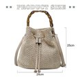 thumbnail image 2 of Bolso de paja con cordón y correa de crochet para verano, bolso bandolera tipo bandolera, 2 of 6