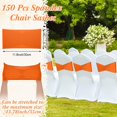 thumbnail image 2 of 150 Pcs Spandex Chair Sashes Bows Bands Chair Covers Decorations Elastic Ribbon Seat Ties for Wedding Birthday Party Banquet Hotel Events Ceremony(Orange), 2 of 14