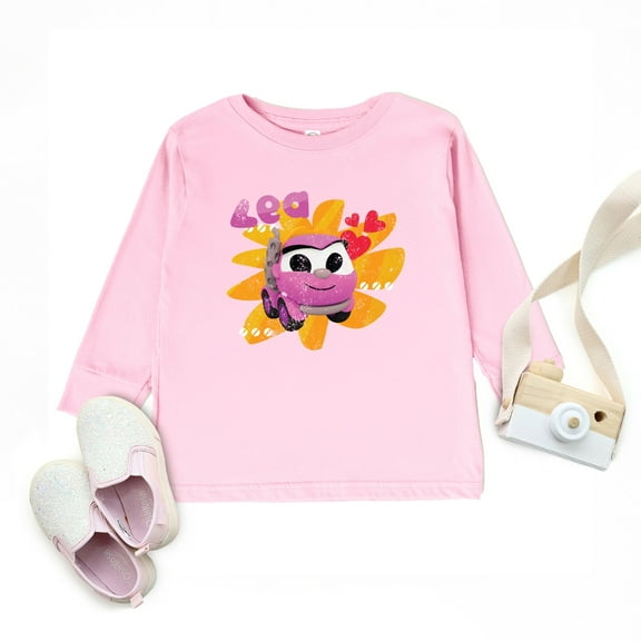 Leo the Truck Lea Name Distressed - Kids Toddler Long Sleeve Graphic Tee