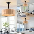 thumbnail image 5 of Maxax 19" Boho Caged Ceiling Fan with Light, Rattan Chandelier Ceiling Fan with Lights and Remote Control, 6 Speeds Reversible Timing Fandelier Ceiling Fan with Lights for Bedroom, Living Room, 5 of 7