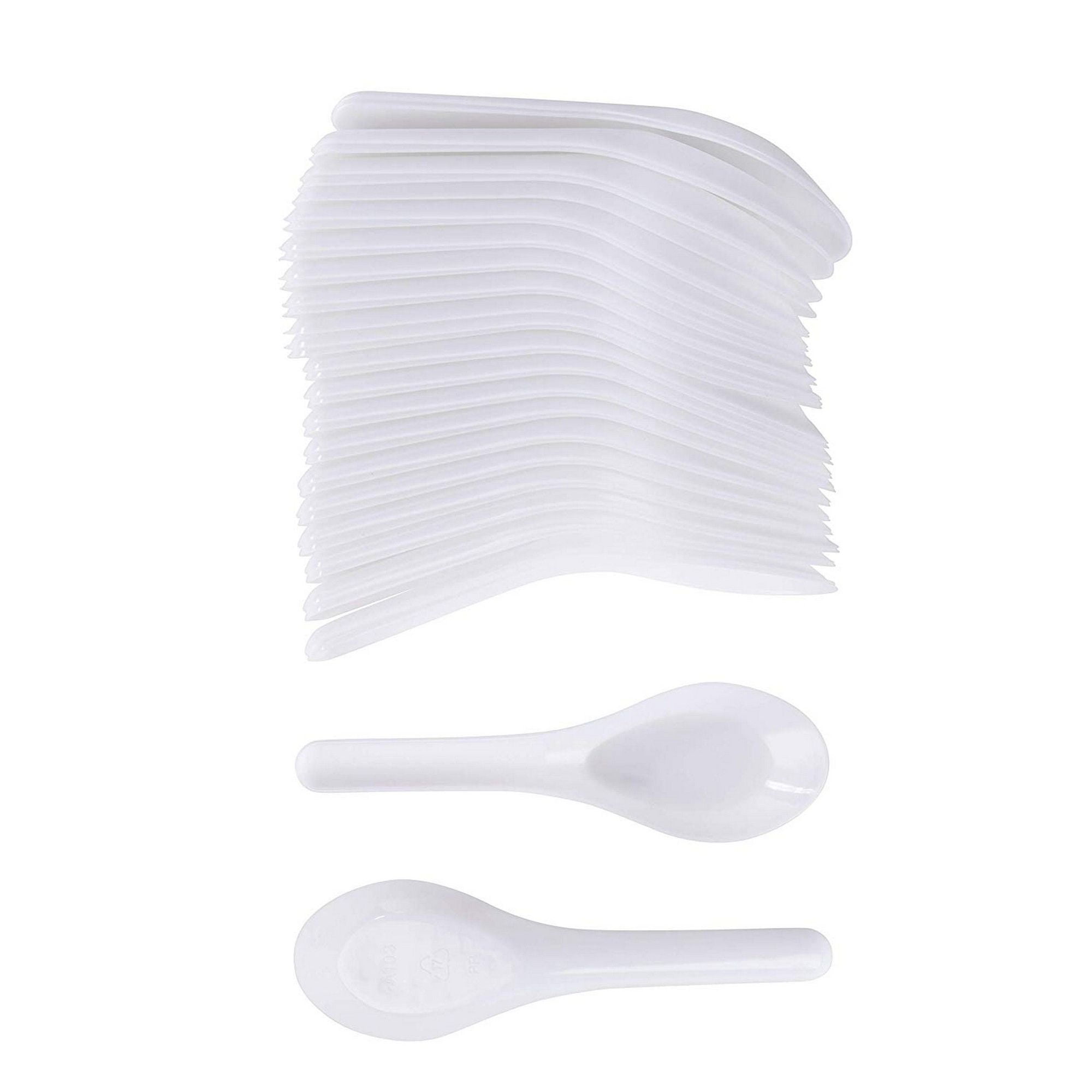 200Pack Asian Soup Spoons Disposable Plastic Chinese Soup Spoons