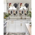 thumbnail image 4 of Black White Vintage Rooster Swag Kitchen Curtains Sets for Windows 24 Inch Length, Watercolor Farmhouse Animals Short Window Curtain Panels Swags Valances and Tiers 3 Piece Set for Cafe/Dining Room, 4 of 5