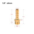 thumbnail image 2 of HUGFEGWE Brass Hose Fittings - 1/4" Barb to 1/8" Male Thread Air Line Adapter U2536-10855, 2 of 7