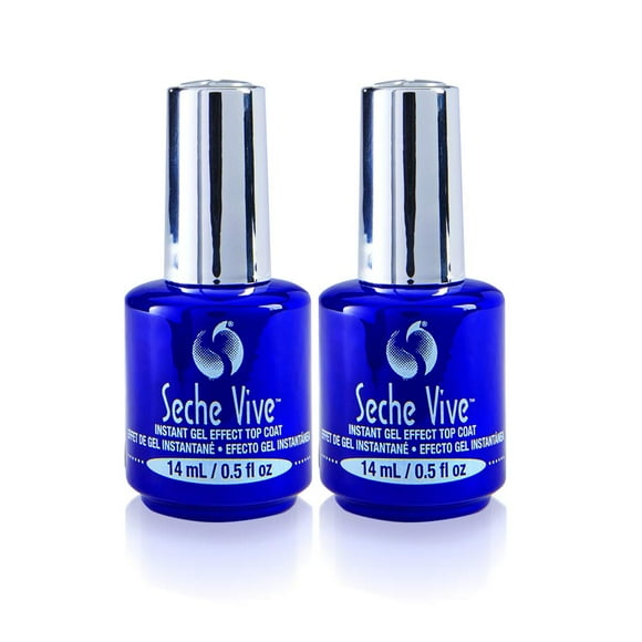Esmalte de uñas Top Coat Seche Vive Gel Effect, 15 ml, paquete de 2