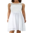 thumbnail image 1 of Robes Ligne A pour Femmes Couleur Unie Découpe Col Sans Manches Robe TP-TTTG, 1 of 8