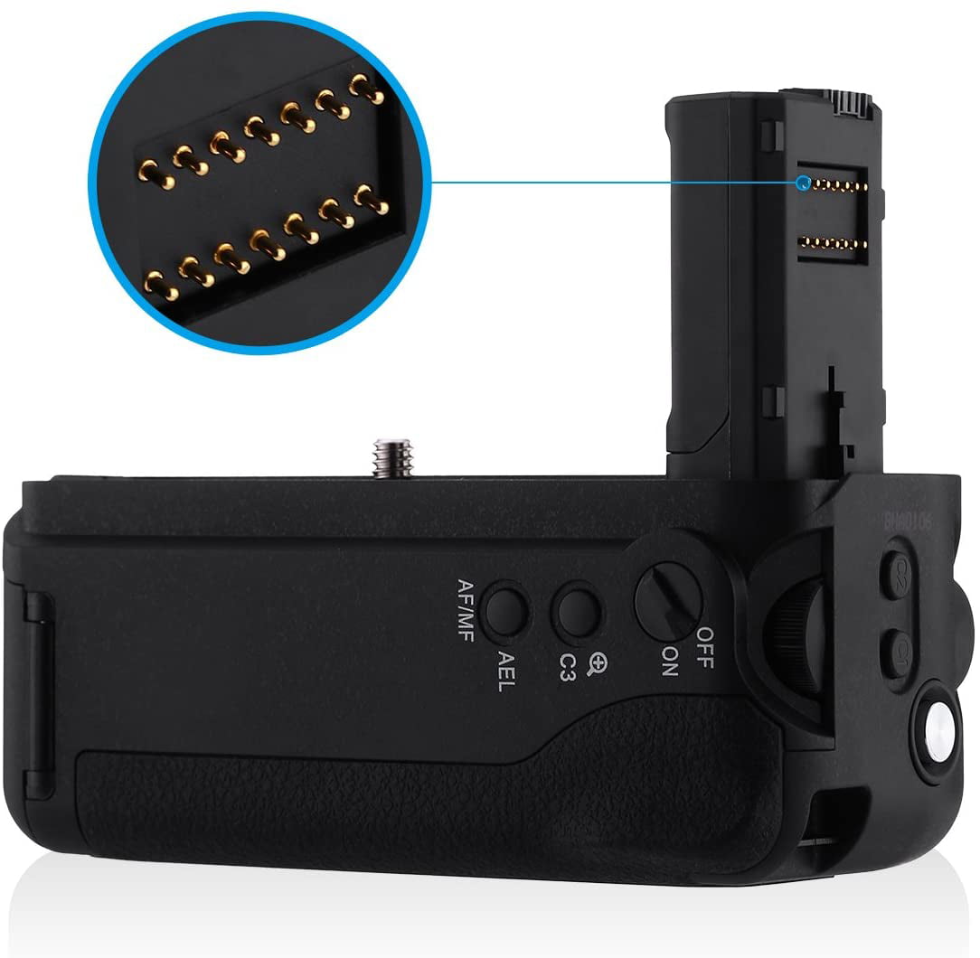 Works with 1 or 2 Pieces NP-FW50 Battery MK-A7II Replacement Vertical Battery Grip Holder for Sony A7II/A7S2/A7M2/A7R2 Camera 
