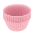 thumbnail image 2 of Abbracc 10 Pcs, Moule Rond en Silicone 7cm pour Gâteau Muffin Cupcake - Rose, 2 of 8
