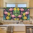 thumbnail image 2 of Yayeee Kitchen Curtains Tier Set of 2 Light Filtering 57"x36" Over Sink Window Panels, Flamingo Pattern, 2 of 7