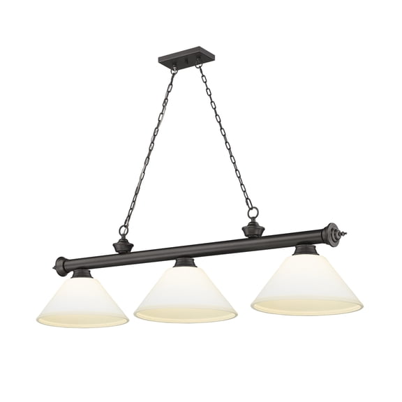 2306-3BRZ-AMO14-Z-Lite-Cordon - 3 Light Billiard In Traditional and Classical Style-14.75 Inches Tall and 14 Inches Wide
