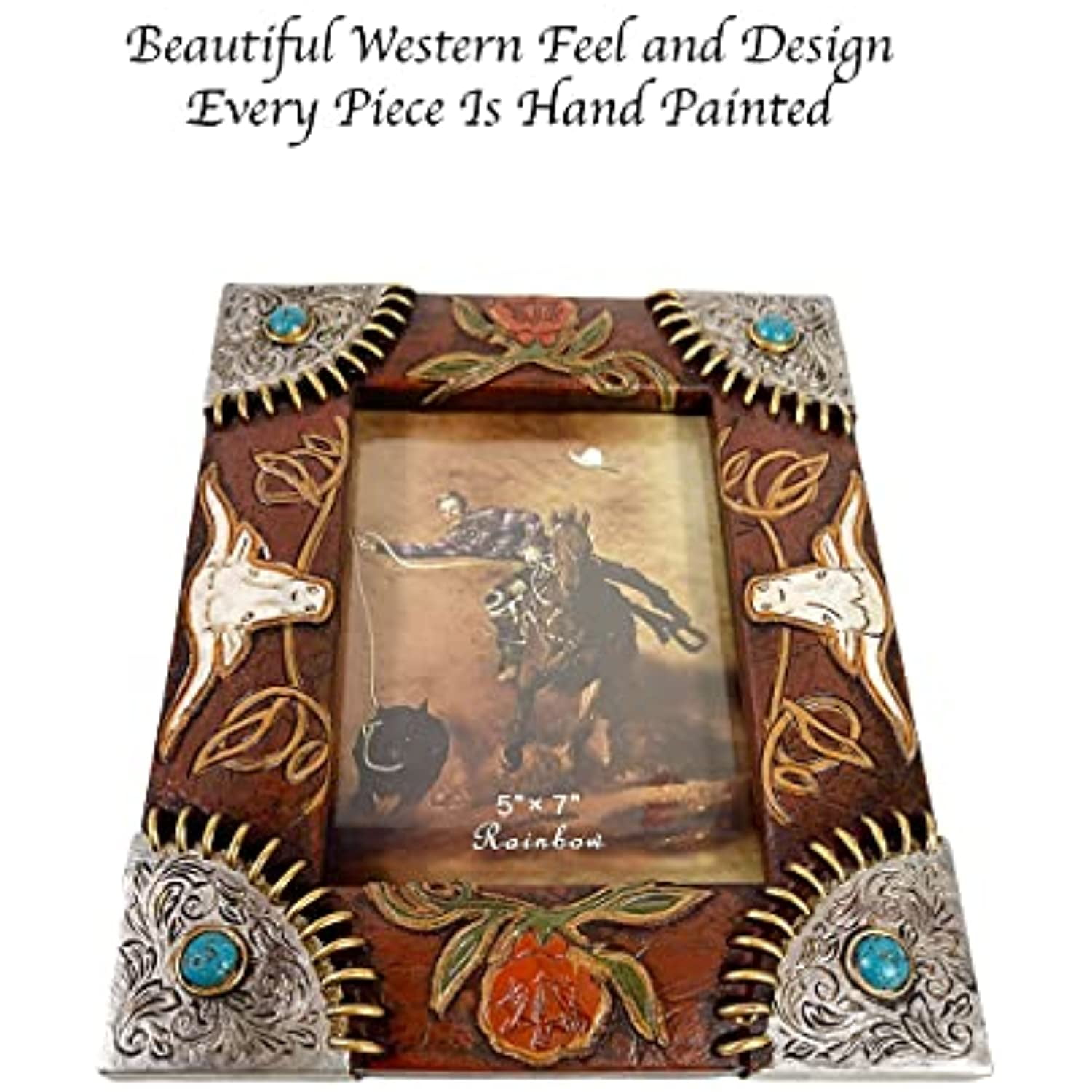 Urbalabs Cowboy Boot and Barbwire Western Decor Picture Frame 6 x 4 Country  Gifts Farmhouse Picture Frames Photo Frame Wall Hanging or Standing 6x4  Elaborate Picture Frame Picture Box 