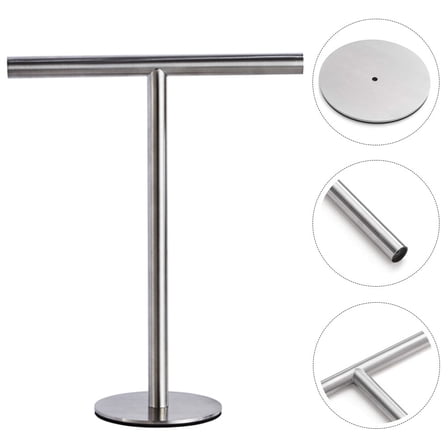 YOSADIER 1Set Standing Hand Towel Holder T-Shaped Stainless Steel Bathroom Organization Silver 11.8X10.6X4.7In