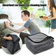 thumbnail image 3 of Microfibre Car Drying Towel Super Absorbent Grey Large Thick Polishing Cloths \^ Q9Q5, 3 of 8