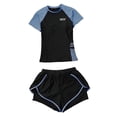 thumbnail image 3 of Traje de baño para mujer, pantalones cortos de natación, camisetas Tankini de manga corta, ropa de playa, traje de neopreno para piscina, fiesta SG, 3 of 10