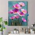 thumbnail image 4 of Vibrant Pink Poppy Field Canvas Boho Wildflower Ready To Hang Living Wall Decor, 4 of 8