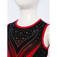 thumbnail image 4 of Kaerm Kids Girls Gymnastics Dance Leotard Shiny Rhinestone Tank Ballet Dancewear Figure Skating Jumpsuit Red 14, 4 of 7
