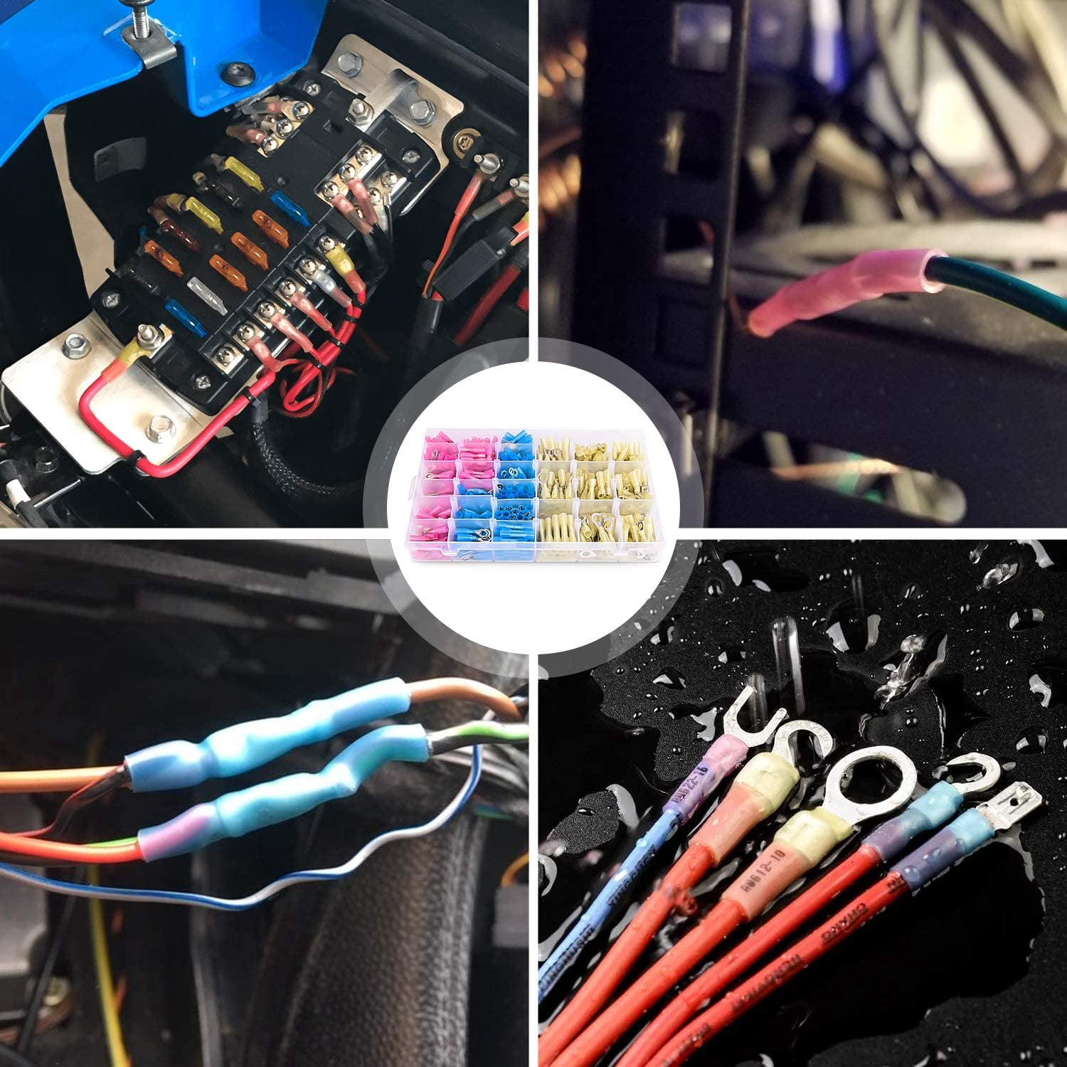 540Pcs Shrink Disconnect Connector Waterproof Car Marine Electrical Connector Kit Ring Fork Hook Spades Butt Joints